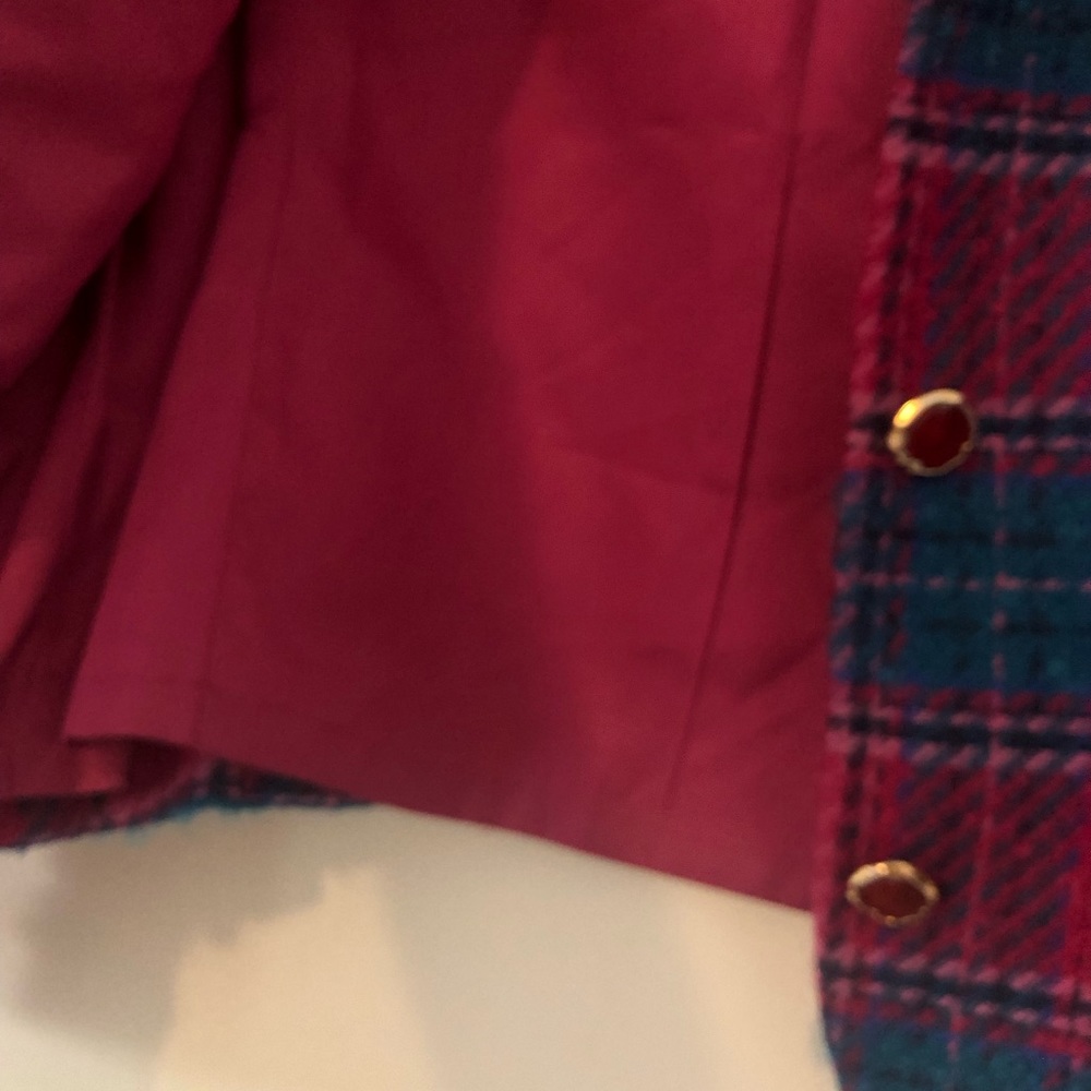 Pendleton Wool Plaid Jacket, Pink/Blue, Euc - image 5